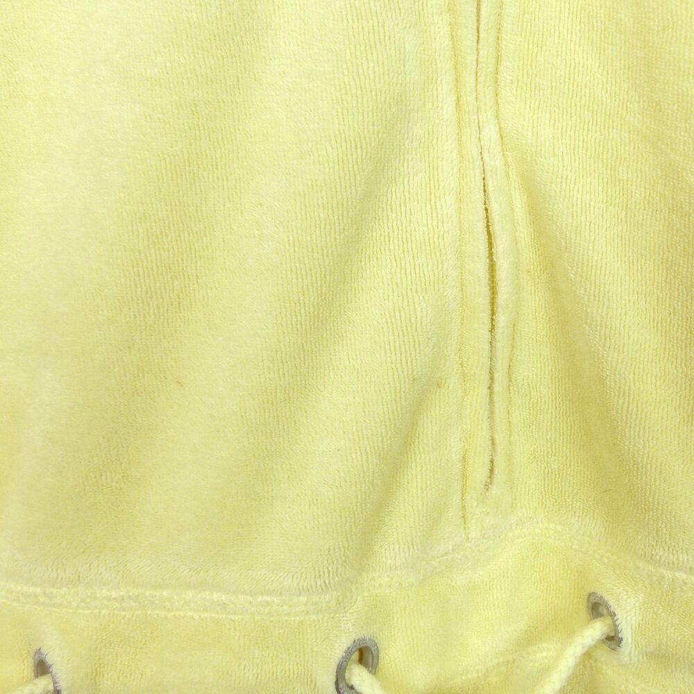 Juicy Couture Y2K Terrycloth Romper Womens S Yellow Hooded Lounge Made USA - Picture 8 of 13
